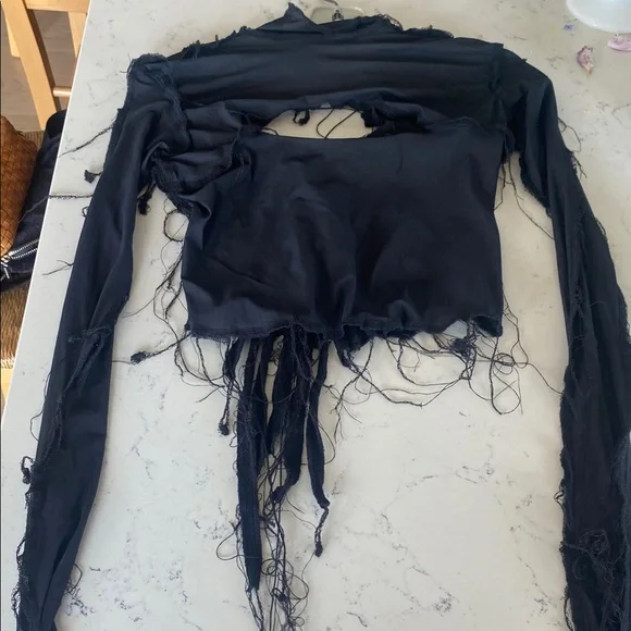 Matacomplex semi-sheer black blouse - Picture 2 of 3